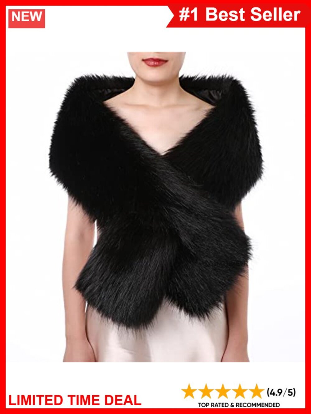 Faux Fur Scarf Wrap Collar Shawl Shrug Winter Neck Warmer Women